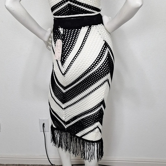 Willow & Wind NEW Bohemian Fringe Hippie Crochet 70's Skirt & Top 2 Piece Set *M - Picture 7 of 9